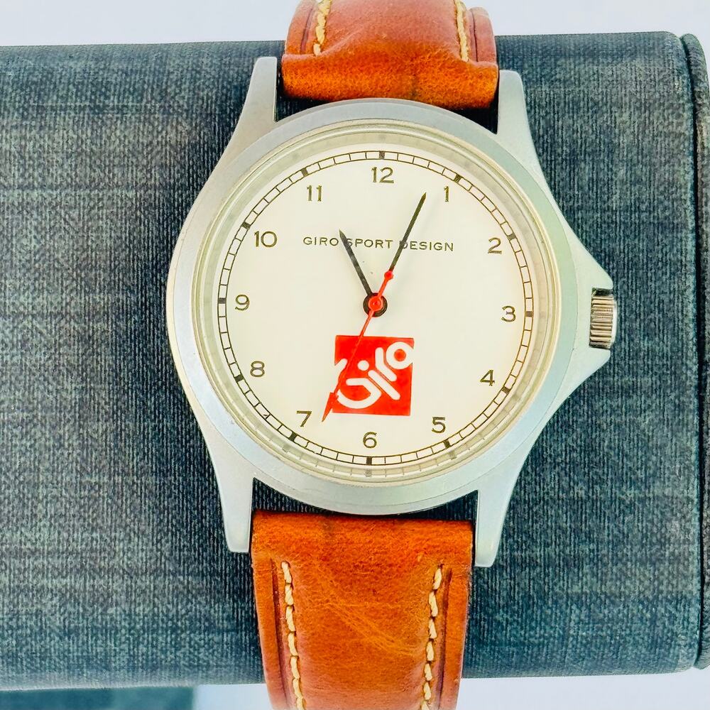 Giro Sport Design Promotional Quartz Watch Brown Leather Strap Runs